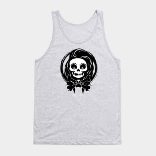 Female Pet Sitter Skull and Crossbones Black Logo Tank Top